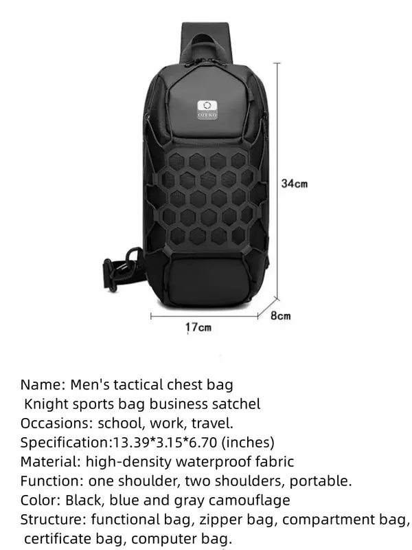 Nuova borsa a tracolla coreana multifunzionale per sport tascabili borsa a tracolla monospalla per uomo di grande capacità all'aperto