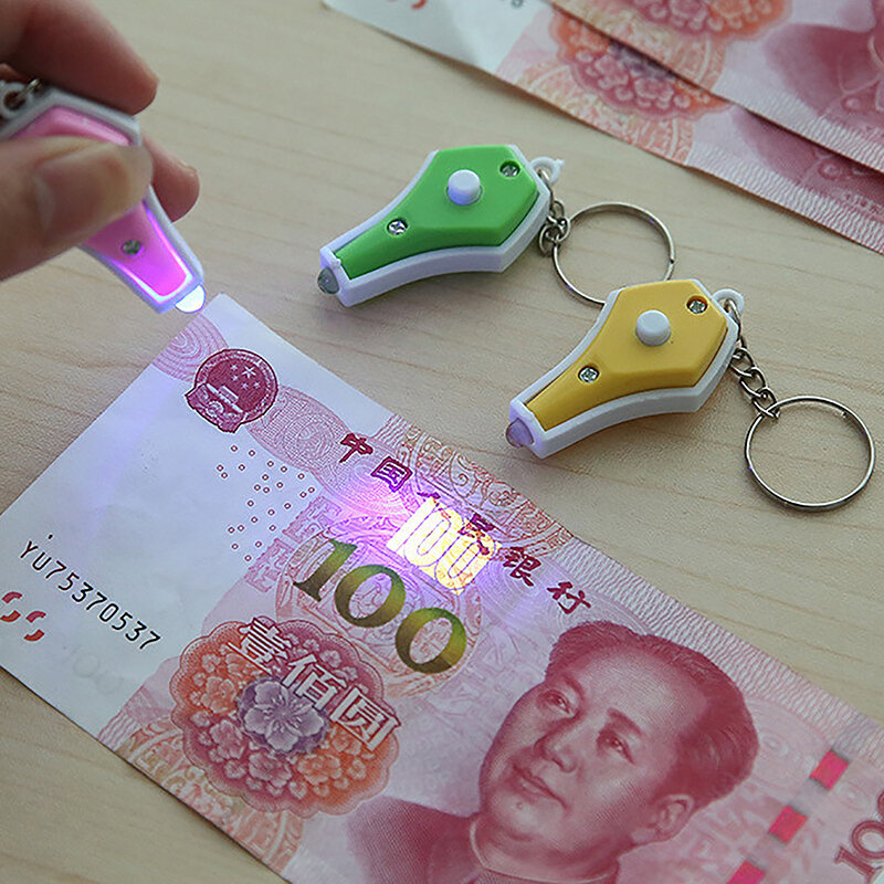 Innovativo e pratico rilevatore di denaro a luce viola LED portachiavi portatile carino Mini vaso torcia a raggi ultravioletti