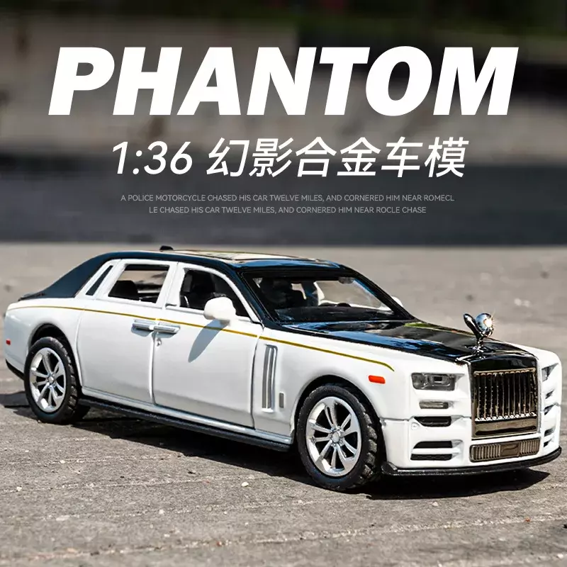 Rolls Royce Phantom sedan Diecast Alloy Pull Back Car, juguete coleccionable, regalos para niños, F569, 1:36