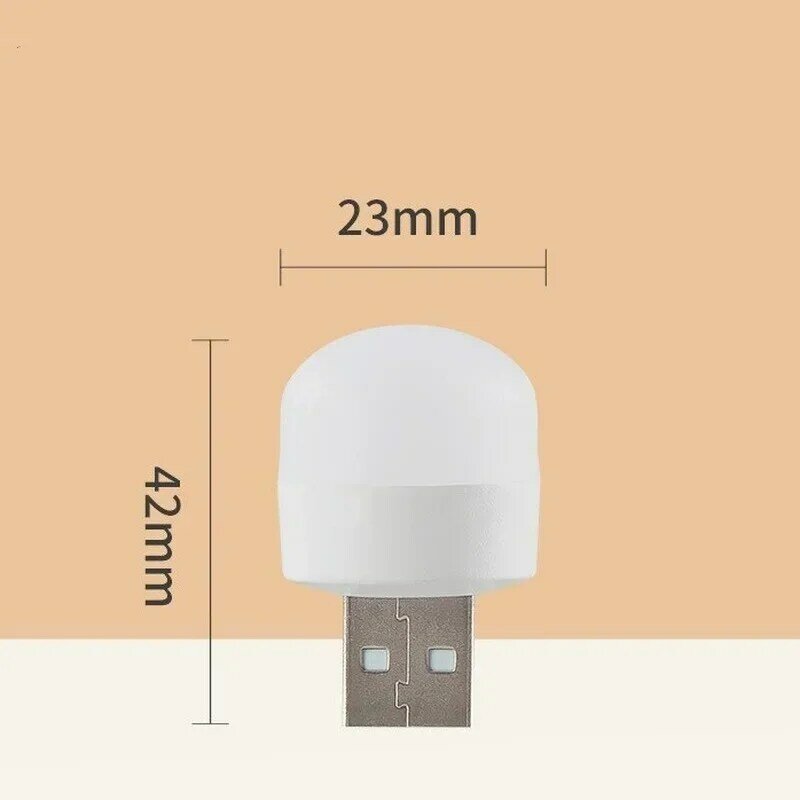 Mini USB Night Light Bulb, Branco Quente, Proteção para os olhos, Livro Luzes de leitura, Computador, Mobile Power Charging, Lâmpadas