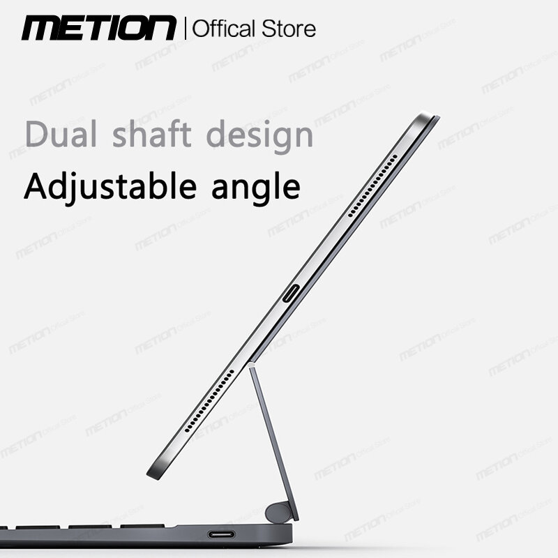 DOQO Aluminum Alloy Docking Station Magic Keyboard 7in1 Strong Magnetic Scissor Foot Button For 2020/2021 iPad Pro11" Air4/Air5