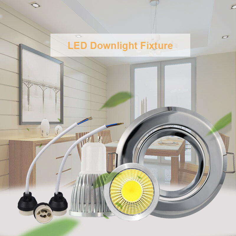 Invólucro do globo ocular embutido Downlight Frame, suporte da lâmpada, lâmpada LED Spotlight, iluminação nórdica, única cabeça, retângulo Downlight, GU10