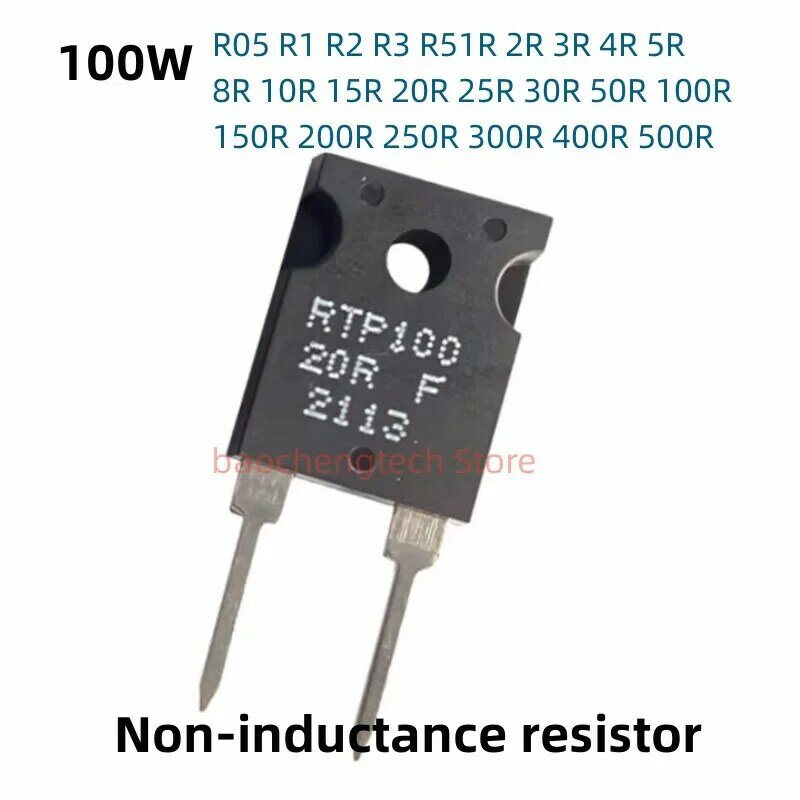 Resistores não indutivos de filme grosso, alta potência, 100WATT 5R 10R 15R 75R 100R 250R, 0,05 ohms a 50Kohms, substituto TO247, MP9100-1 %