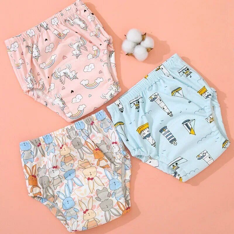 Детские тренировочные брюки, моющиеся многоразовые хлопковые подгузники для малышей, весенне-летние дышащие подгузники для маленьких мальчиков и девочек 8-20 кг