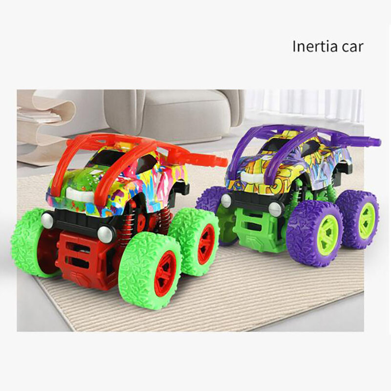 Children's four-wheel drive inertial stunt rotating off-road vehicle model fall resistant boys and girls toys tumbling car toys