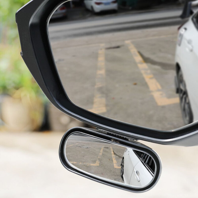 Specchietto retrovisore laterale 360 ° grandangolare specchietto retrovisore laterale 4.92x1.97 pollici nero argento bianco durevole nuovo