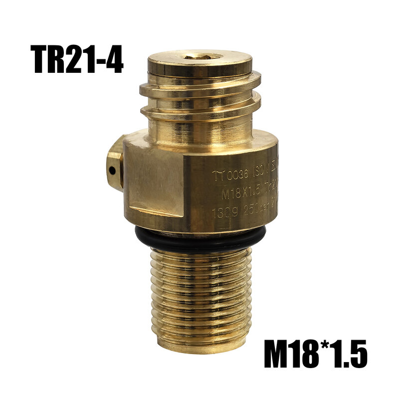 Soda Water Accessories Input M18*15 Output TR21-4 Tank Cylinder Valve Adapter ON/OFF Refill Solid Brass Alloy Filling Station