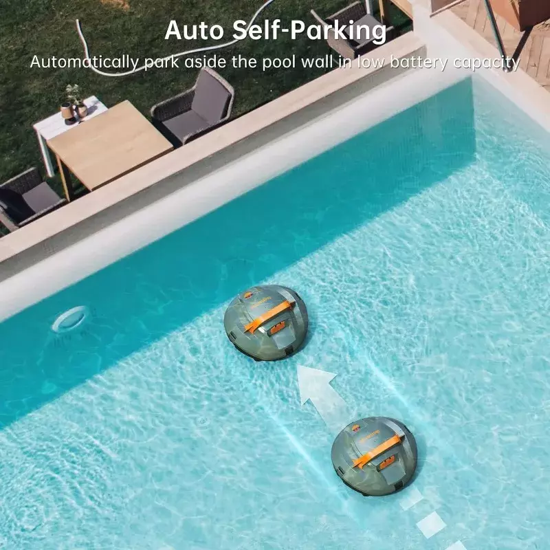 CoasTeering-Robot aspirateur de piscine sans fil, autonomie de 100 minutes, aspiration injuste, auto-stationnement, jusqu'à 850 pieds carrés