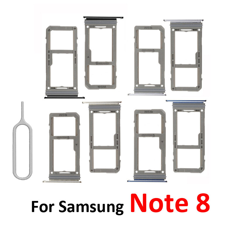 SIM Adaptor untuk Samsung Galaxy Note 8 N950 N950F N950N N950U N950W N950X Telepon Asli Perumahan SIM Micro Sd pemegang Kartu