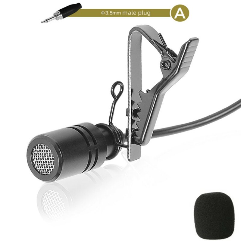 Mikrofon kerah sistem nirkabel, perlengkapan Audio Pro portabel plastik, instrumen musik gir hitam. 12*8*2cm