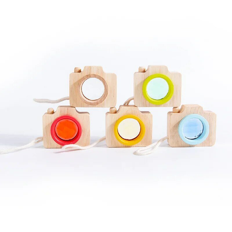 Drewniany kalejdoskop dla niemowląt Kolorowa tęczowa zabawka dla maluchów nauka i wczesna edukacja Prezenty dla dzieci Zabawka dla dzieci