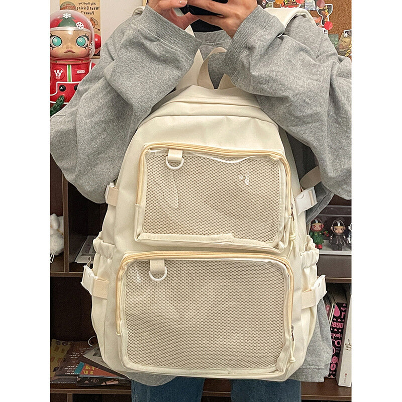 Itabag-mochila japonesa Kawaii para mujer, morral transparente de gran capacidad Ita, mochilas escolares para estudiantes universitarios JK, novedad de 2024