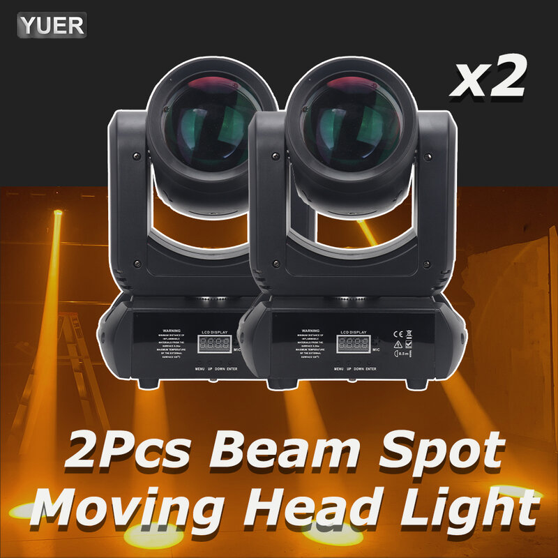 2Pcs/lot Mini 150W LED Moving Head Light  Beam Spot 18 Rotating Prisms Dj Dmx Stage Light Effect Light Disco Dj Bar Wedding Club