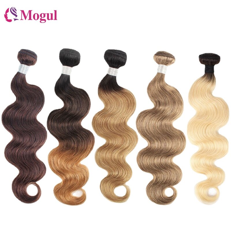 Mogul Hair 1 Bundel Body Wave Ombre Honingblonde Natuurlijke Kleur Highlight Bruin 1b 613 Indian Remy Human Hair Weave Extension