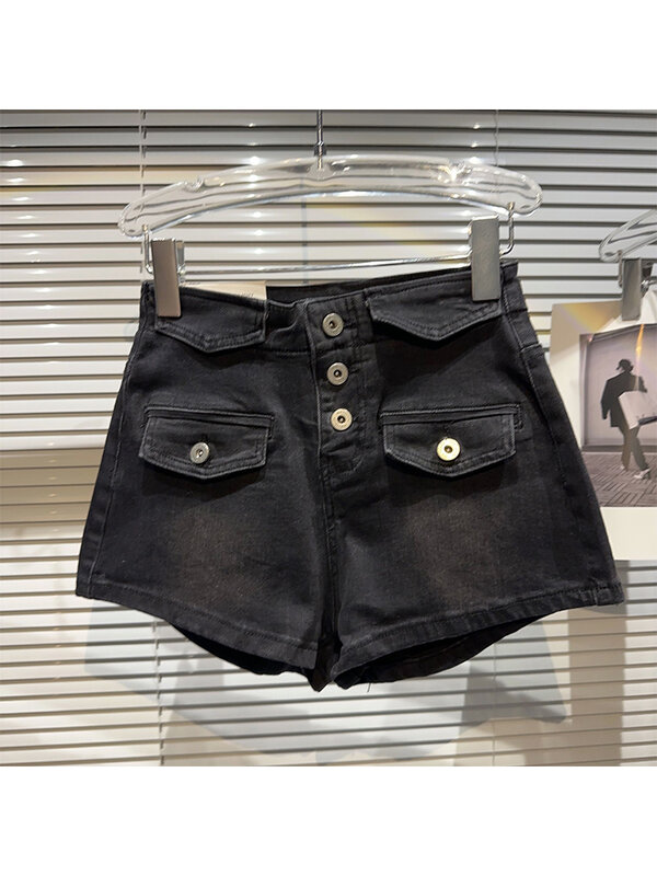 Donne Gyaru 2000s estetico americano Vintage Jean Shorts vita bassa Denim Hot Pants Y2k Streetwear Harajuku Fashion Kpop Chic Tid