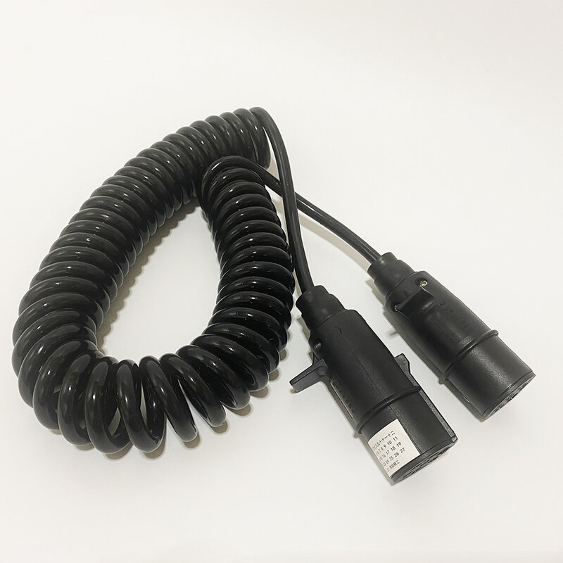 Truck Spare Parts Seven-core Line Assembly 7pin Trailer Cable Spiral Stretch Spring Connecting Plug Wire