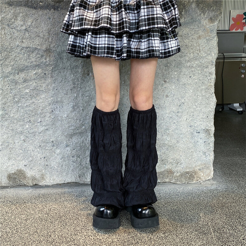 1 Paar Sommer Anti UV Plissee Beinlinge für Frauen japanische y2kleg Socken weites Bein Harajuku Sox Ärmel Rohr Lolita jk Waden socken