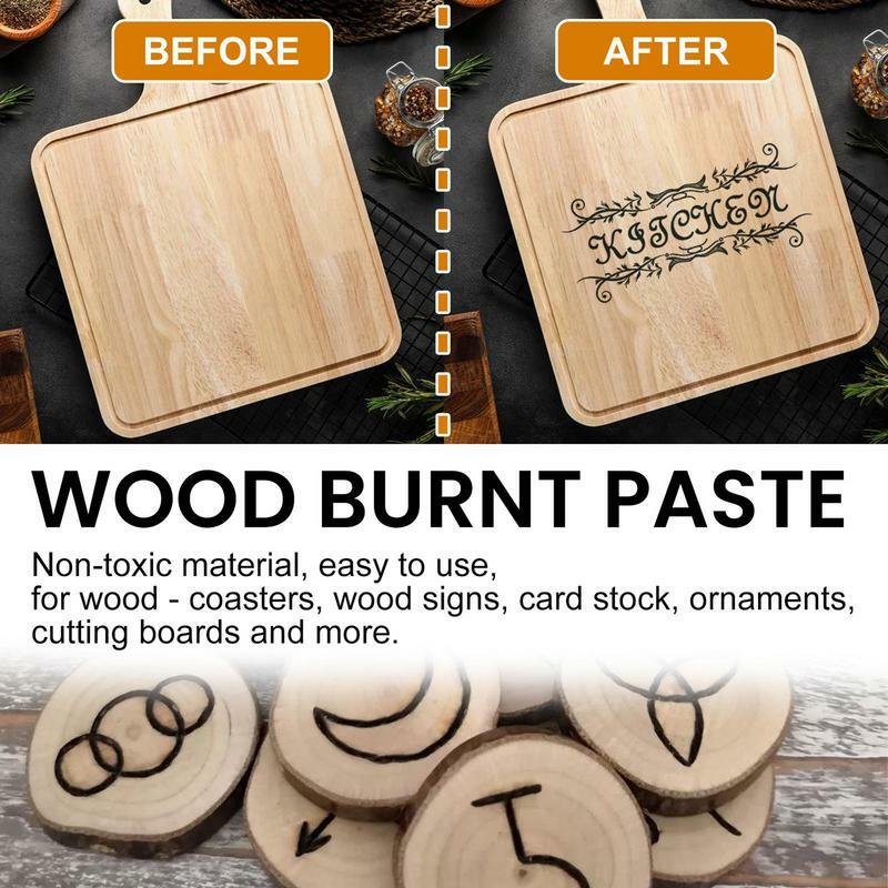 Wood Burning Gel Easy To Apply Wood Craft Burn Paste Multifunctional DIY Pyrography Accessories For Camping Leather