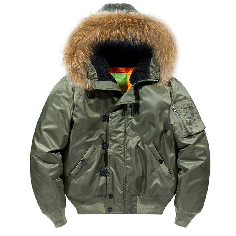 Fur Collar Winter Jackets Men Padding Thick with Hat Coat Bomber Jacket Man Short Clothing Streetwear Parka