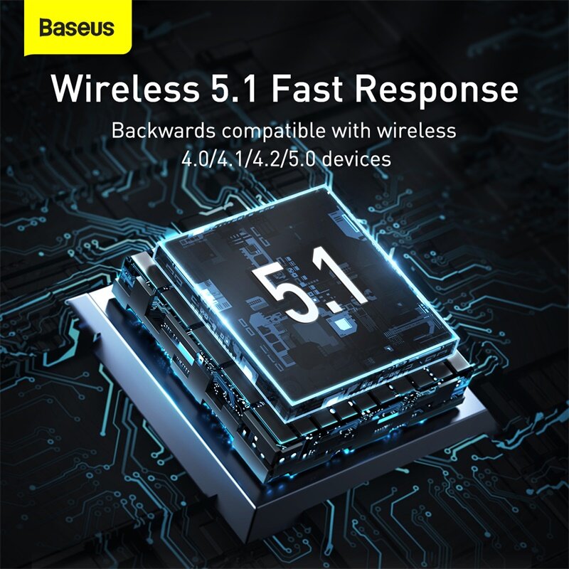 Baseus-Dongle adaptador Bluetooth USB, receptor de áudio, transmissor para PC, laptop, mouse sem fio, alto-falante, Bluetooth 5.1