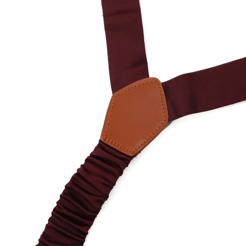 Warna Solid Polyester suspender Clip-on y-back kawat gigi untuk pria wanita tali dapat disesuaikan untuk pernikahan setelan rok aksesoris hadiah