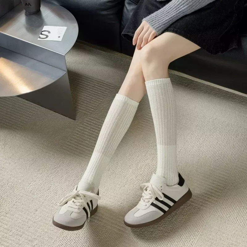 Meias longas vintage japonesas para mulheres, meias de joelho Kawaii, moda para meninas, JK Lolita, outono e inverno