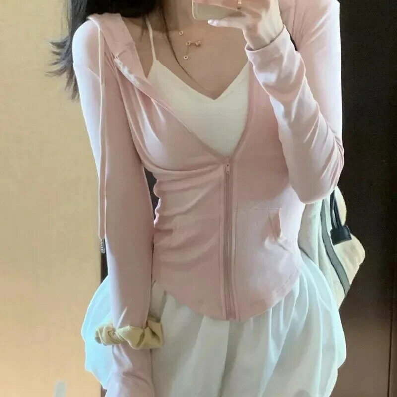 Женская приталенная куртка в Корейском стиле, летняя тонкая Солнцезащитная дышащая Классическая Повседневная Модная студенческая куртка с длинным рукавом, Ulzzang
