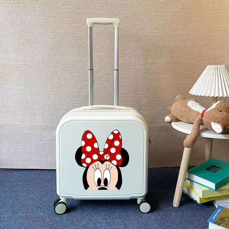 Disney-Bagages à roulettes de dessin animé pour enfants, valise de voyage, bagage à main, mot de passe, mignon, garçons, filles, cadeau pour enfants