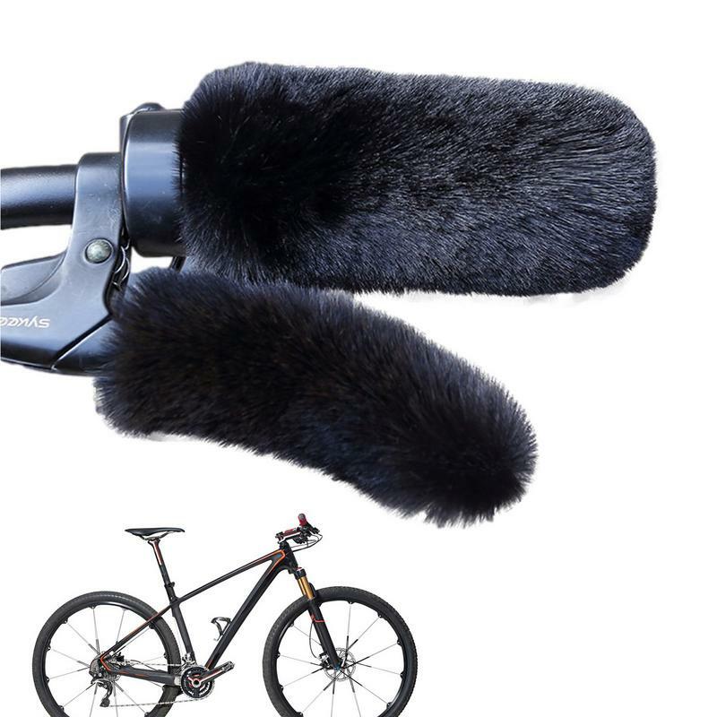자전거 브레이크 커버, 편안한 부드러운 플러시 핸들 바 커버, 미끄럼 방지 보호, 추운 날씨에도 손 보온