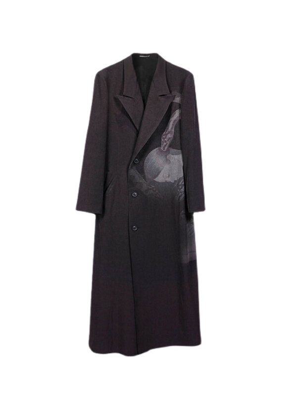 Cobra e Mulheres jaqueta trenchcoat Yohji Yamamoto Jaquetas homem Trench coat longo Masculino casaco de roupas masculinas Unisex homem casaco longo terno