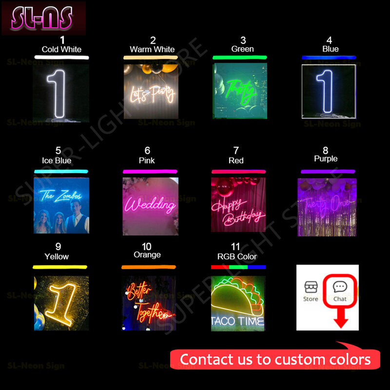 Light Up Numbers 18 Neon Sign 18th Birthday Light Signs 40cm Tall Birthday Neon Sign Custom Numbers 0 to 9 LED Neon Light Party