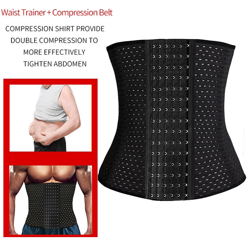 Ceinture de Compression amincissante pour hommes, ceinture d'entraînement à taille étendue, Corset pour l'abdomen, contrôle du ventre, Fitness