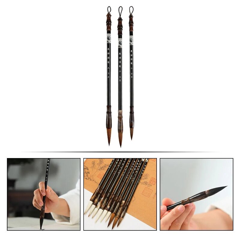 Pennello da disegno penne per pennelli per calligrafia cinese pennello per distici da scrittura spazzole per calligrafia per capelli di lupo asiatico tradizionale cinese