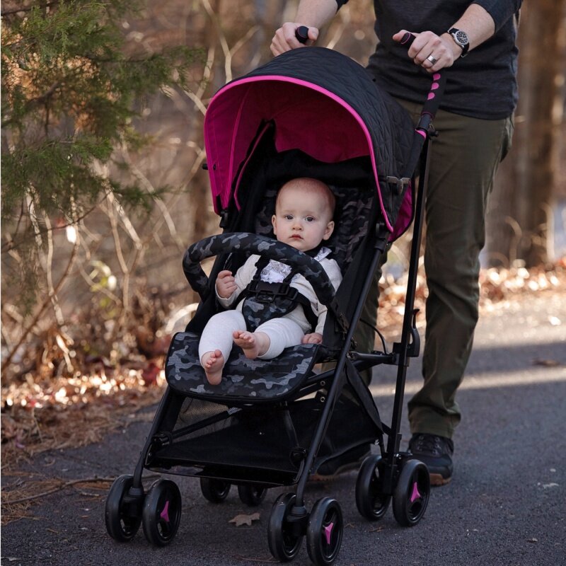 Monbebe Breeze Lightweight Compact Baby Stroller - Pink Camo