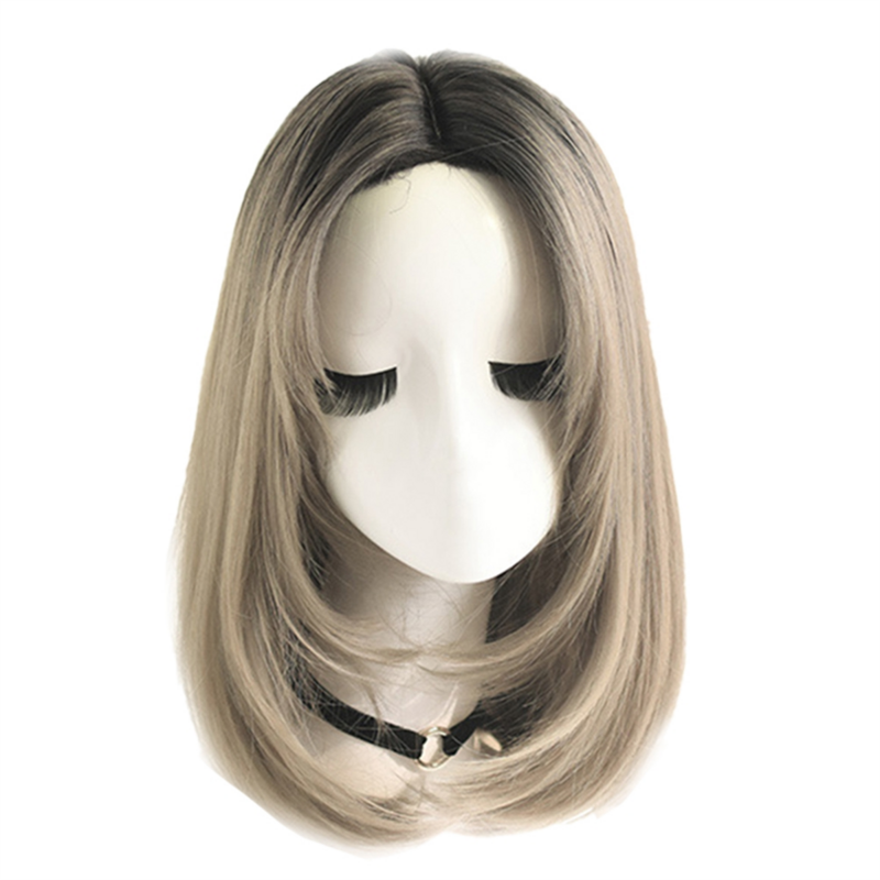 Perruque Bob Bobo grise pour femmes, perruque courte et lisse d'aspect naturel pour 03/Korea Vervoltage