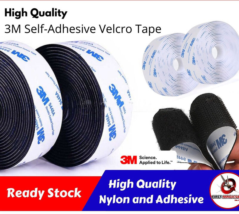 3Meter Length Strong Nylon Self-Adhesive Hook Loop Fastener Tape Sticker Double Side Tape With Strong Glue 16-100MM