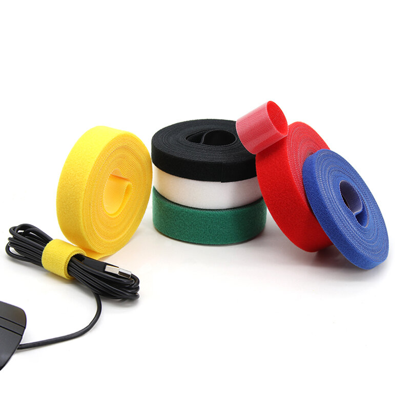 5M/Rol Zelfklevende Tape Kabel Bindt Herbruikbare Lus Bundel Diy Accessoires Nylon Riem Organizer Clip Draad Houder Management