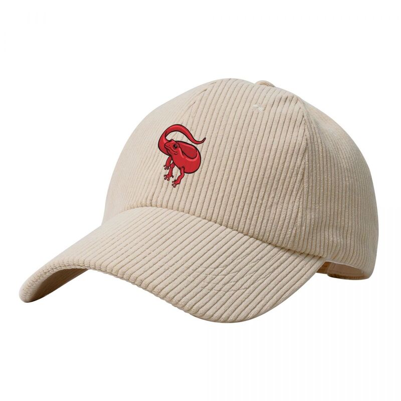 Boné de veludo para homens e mulheres, chapéu golfe, viseira, chapéu sol, salamandra vermelha, fofo