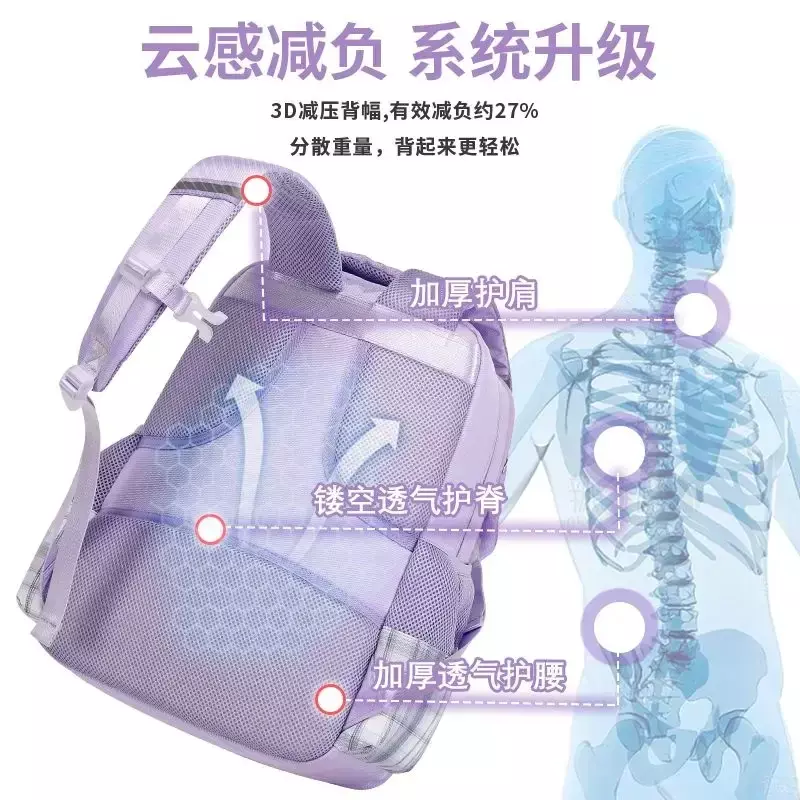 Sanrio-mochila de Anime para niños, de gran capacidad morral, ligero, protector de columna vertebral, Kawaii, Cinnamoroll