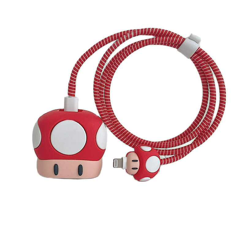 Funda protectora de Super Mario Bros para iPhone 18/20w, cubierta de Cables digitales, regalo divertido, cargador de Luigi, enchufe de datos