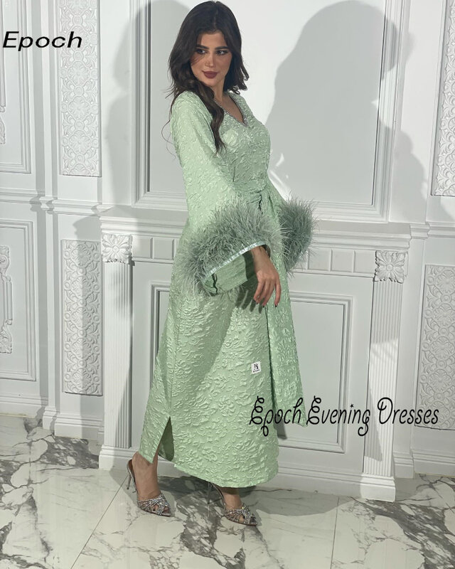 Epoch Charming Evening Dress Straight Shiny Sequined V-Neck Custom Made فساتين سهرة Sexy Green Cocktail Prom Gown Women 2024