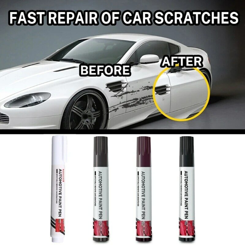 Car Scratch Remover ปากกาสีทำงานต่างๆสำหรับรถยนต์รอยขีดข่วนลึก 4 สีสำหรับ Touch Up สีสำหรับรถยนต์กันน้ำ