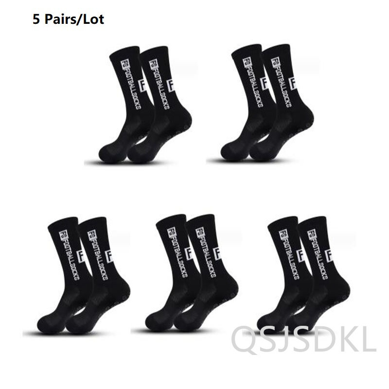 New Mid-barrel Football Socks Anti-slip Silicone Bottom Thickened Towel Cushioning Soccer Socks Basketball Yoga Socks 5 Pairs