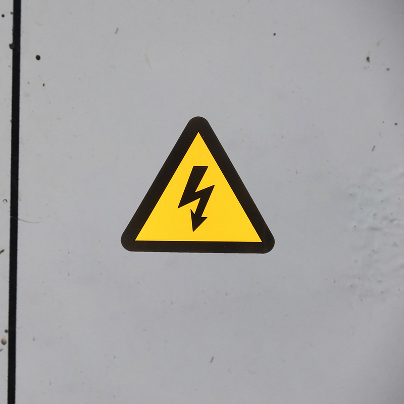 Safe Warning etiquetas de alta tensão, Triângulo Adesivos, Pequenos choques elétricos equipamentos, 24 pcs