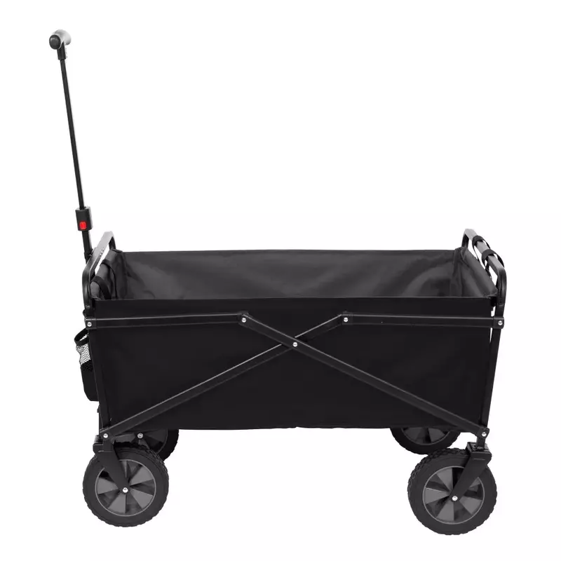 Chariot utilitaire pliant avec poches, cadre en acier léger, noir, extérieur, fret, équipement de camping gratuit