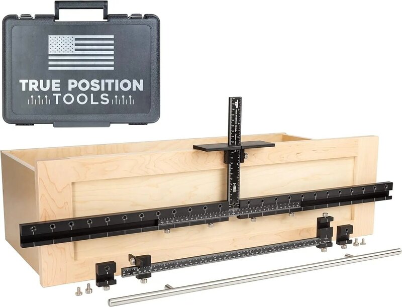 MAX Cabinet Hardware Jig - Install Long Pulls and Shelf Pin Holes - Made In USA - Hand Calibrated by True Position Tools