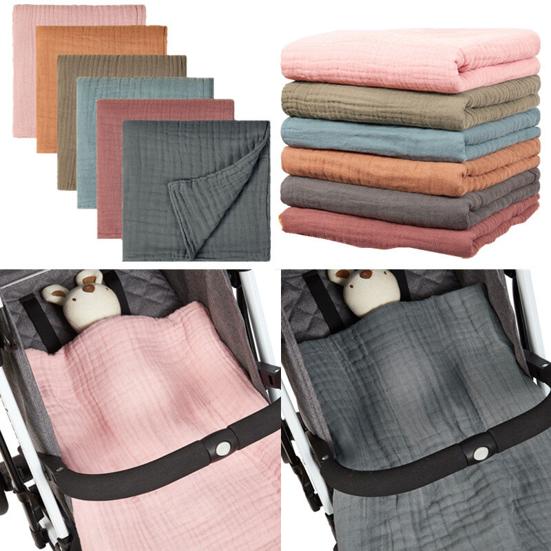 Muslin Baby Blanket Cotton Gauze Newborn Swaddle Wrap Receiving Blanket Boys Girls Bath Towel Breathable Baby Stroller Blanket