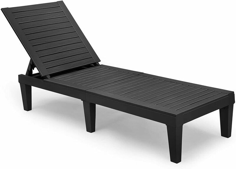 Reclinável Chaise Lounge Chair, piscina exterior, gramado, espreguiçadeiras de praia, pátio, 2 pcs