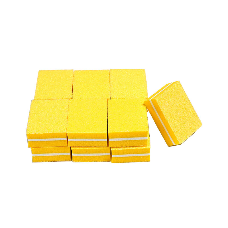 Minilimas de uñas de 100x180, bloque de esponja para lijar uñas, juego de limas y pulidores coloridos, 10 piezas