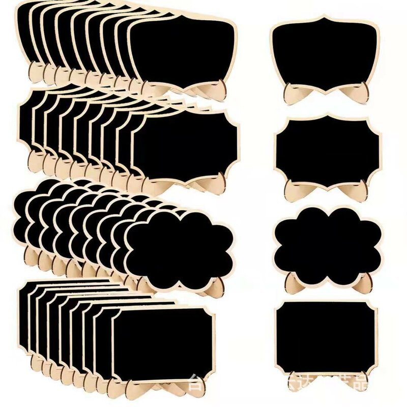 10pcs Mini Lace shape Chalkboards with Support Message Board Signs Table Place Card Signs for Home Birthday Wedding Party